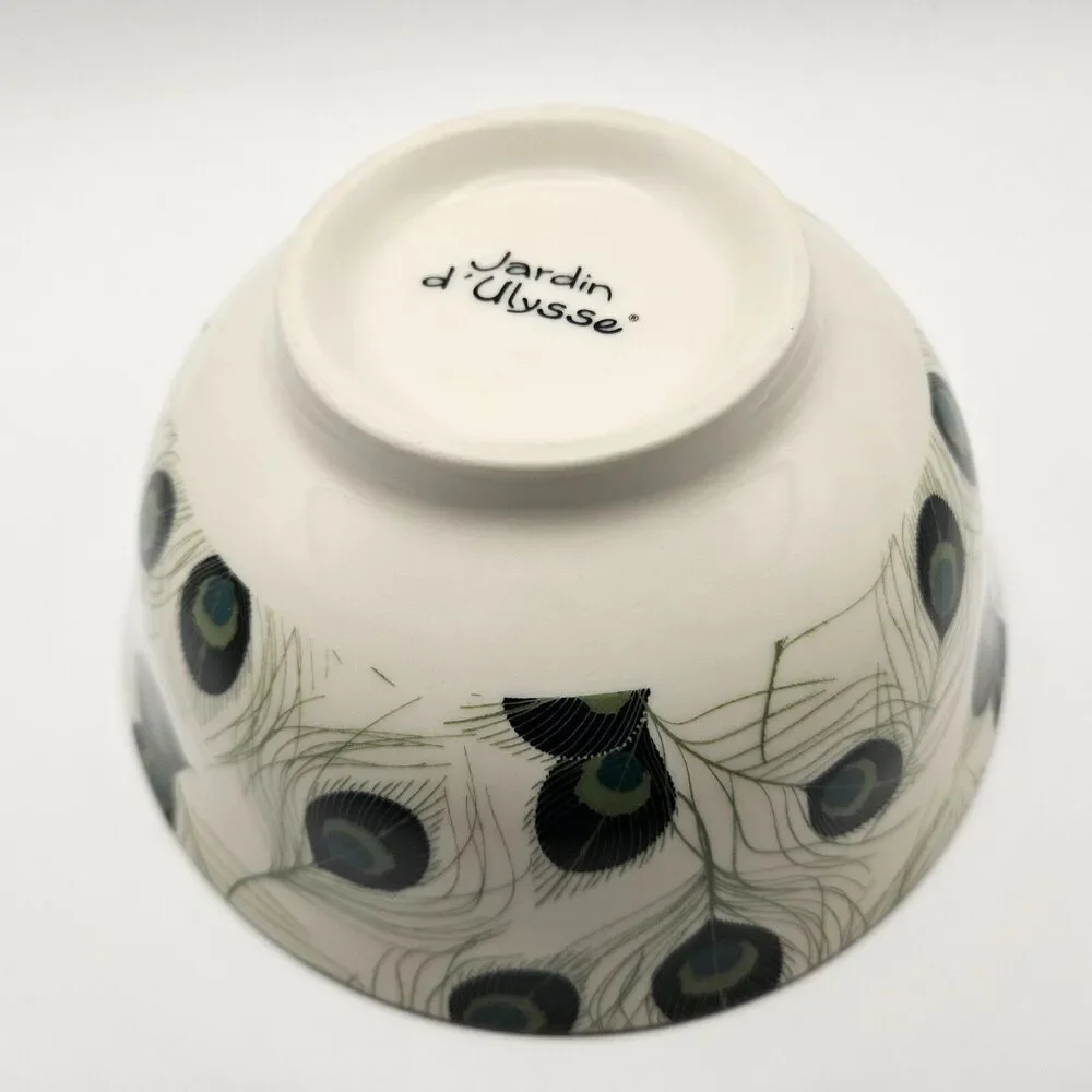 Jardin d'Ulysse decorative peacock feather pattern bowl - beautiful!